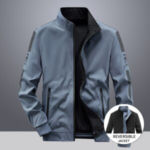 Men's Reversible Jacket Trend Polyester Casual Baseball Uniform New Spring and Autumn Clothes Male Double Sided Zipper Coats