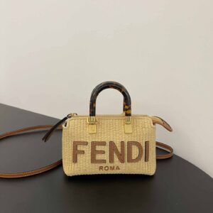Fendi By The Way Mini Beige Cotton Fiber Mini-bag