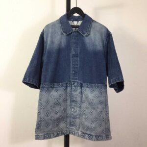 Louis Vuitton Short-sleeved Denim Workwear Shirt 1ABLDH