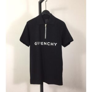 Givenchy Archetype Zipped Polo Shirt In Cotton
