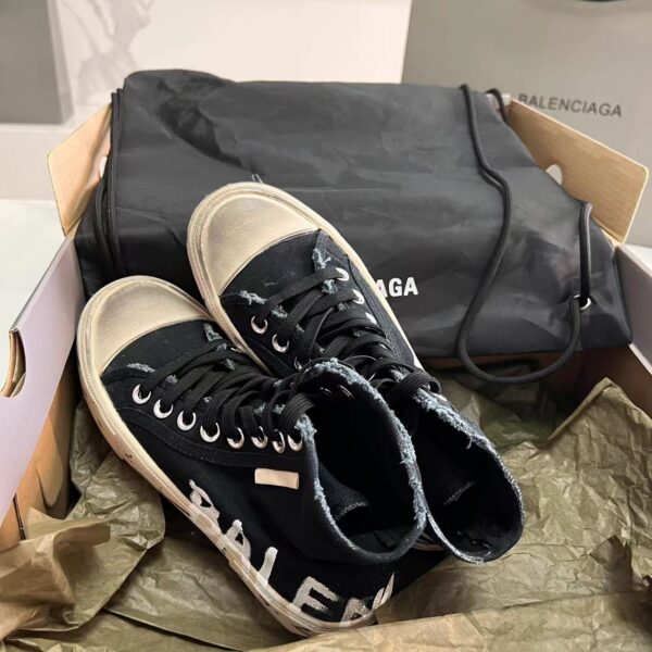 Balenciaga Paris High Top Graffiti Sneaker In Black - Image 5