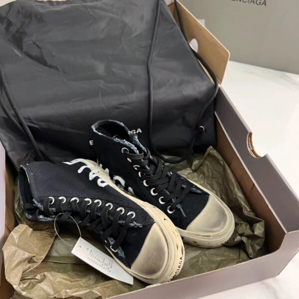 Balenciaga Paris High Top Graffiti Sneaker In Black - Image 8