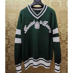 Dolce & Gabbana Slogan-embroidered Virgin Wool Jumper