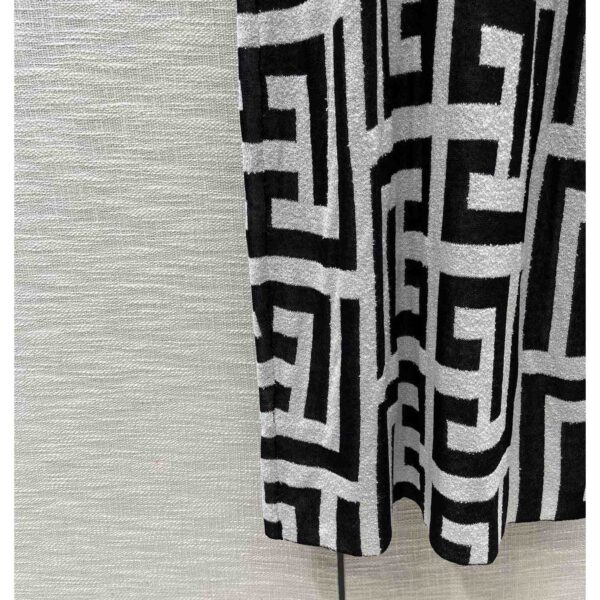 Balmain Long Monogrammed Jersey Dress With Thin Straps - Image 5