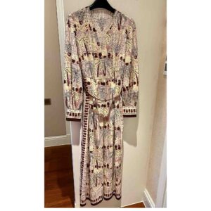 Max Mara Vicky Pink And Brown Print Dress