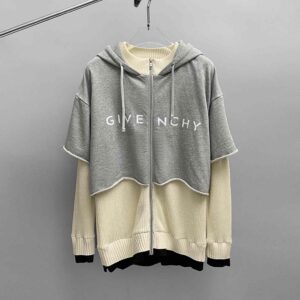 Givenchy Logo-print Layered Cotton And Wool-blend Hoodie