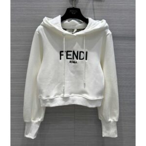 Fendi White Jersey Sweatshirt