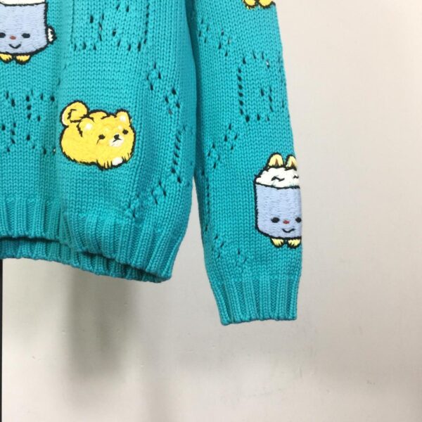 Gucci Knit Cotton Jumper With Animal Embroidery - Image 6
