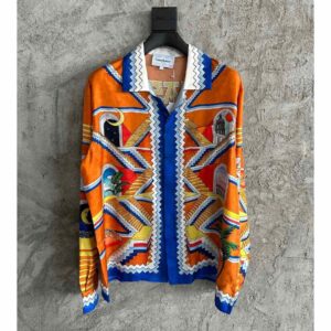 Casablanca Cuban Collar Silk Shirt