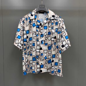 Prada Short-sleeved Silk Twill Shirt