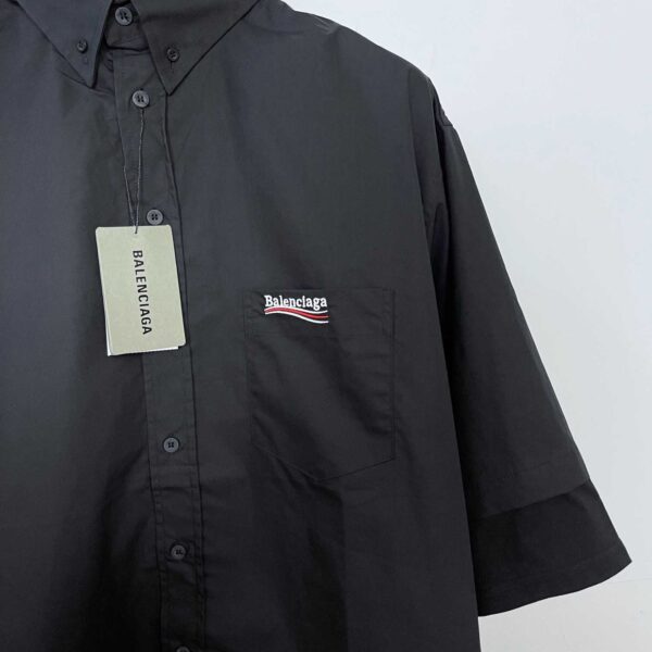 Balenciaga Political Campaign Short Sleeve Shirt Large Fit In Black - Image 7