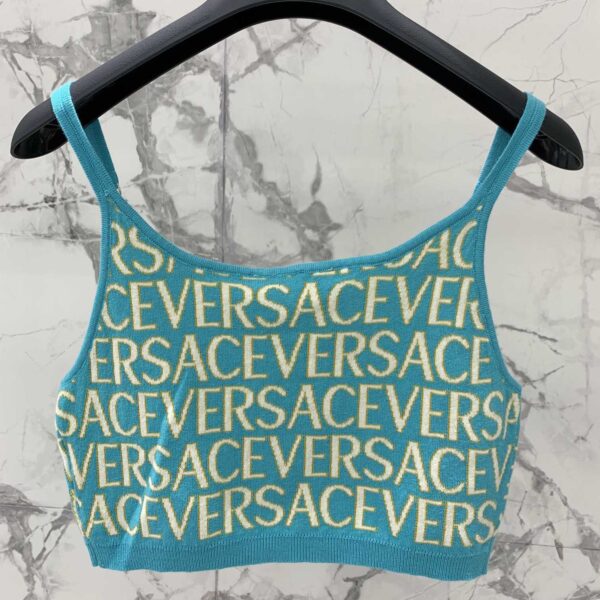 Versace Allover Knit Crop Top & Skirt - Image 2