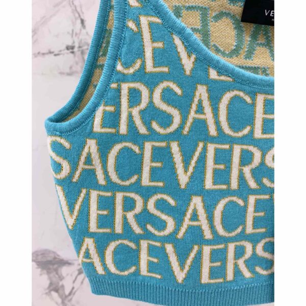 Versace Allover Knit Crop Top & Skirt - Image 6