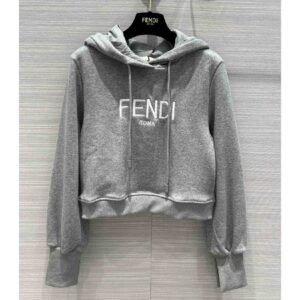 Fendi Grey Melange Jersey Sweatshirt